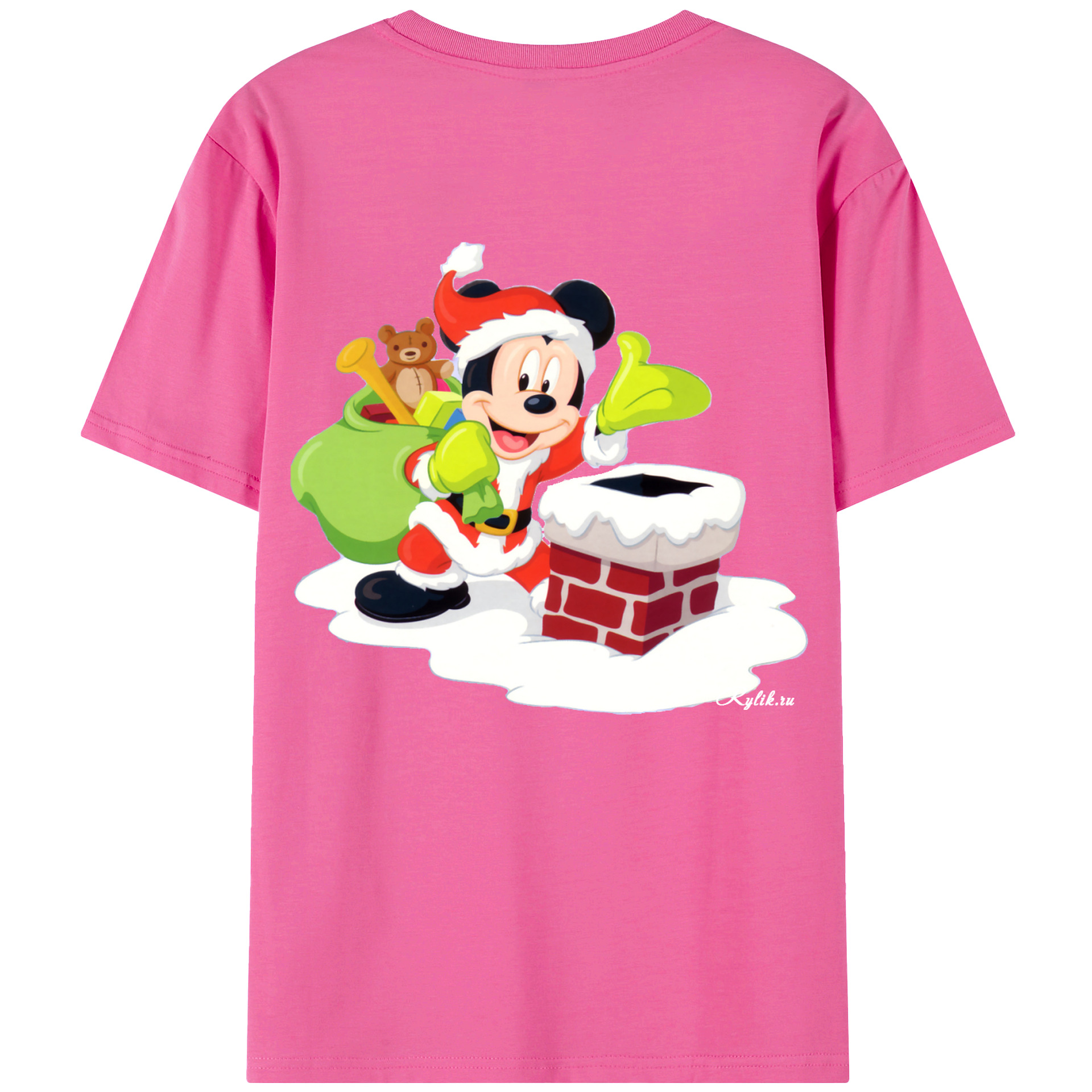 （画像用） ミッキーマウス Mickey Mouse レディース半袖Tシャツ(バックプリント)